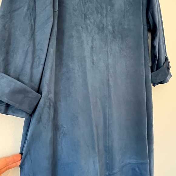 NWT Soft Surroundings Rani Stretch Faux Vegan Suede Dress 3/4 Sleeves - Picture 7 of 16